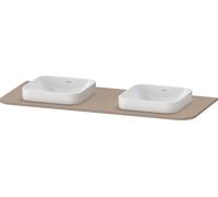 Consola Duravit Happy D.2 Plus, 1300x550 mm, 2 recortes, para mueble bajo lavabo HP4943B, HP032KB7575, Color: Decoración de lino