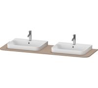 Consola Duravit Happy D.2 Plus, 1600x550 mm, 2 recortes, para mueble bajo lavabo HP4946B, HP4964B, HP4974B, HP032HB7575, Color: Decoración de lino