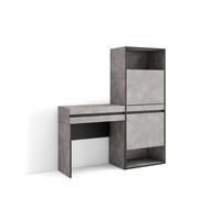 Consola entrada, mueble con cajón, 130x35x145cm, recibidor, zapatero, estilo moderno, cemento