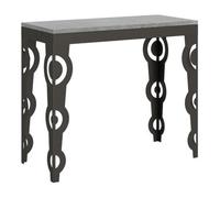 Consola Extensible 90x40/196 Cm Karamay Small Evolution Cemento Estructura Antracita