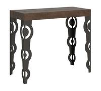 Consola Extensible 90x40/196 Cm Karamay Small Nogal Estructura Antracita