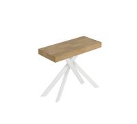 Consola extensible 90x40/196 cm Saki Premium Small roble natural patas blancas - Itamoby