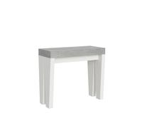 Consola extensible 90x40/196 cm Spimbo Mix Small Tapa de cemento - Estructura de fresno blanco - Itamoby