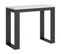 Consola Extensible 90x40/196 Cm Tecno Evolution Small Fresno Blanco Estructura Antracita