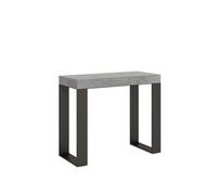 Consola extensible 90x40/196 cm Tecno Small Estructura de cemento Antracita - Itamoby