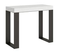 Consola Extensible 90x40/196 Cm Tecno Small Fresno Blanco Estructura Antracita