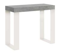 Consola Extensible 90x40/196 Cm Tecno Small Nogal Estructura Blanca