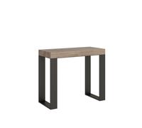Consola extensible 90x40/196 cm Tecno Small Roble Nature Estructura Antracita - Itamoby