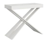 Consola Extensible 90x40/300 Cm Diago Fresno Blanco Estructura Blanca