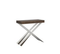 Consola extensible 90x40/300 cm Diago Nogal Estructura Blanca - Itamoby