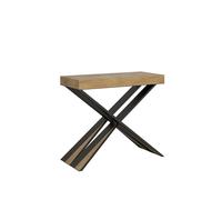Consola extensible 90x40/300 cm Diago Premium Roble Nature Estructura Antracita - Itamoby