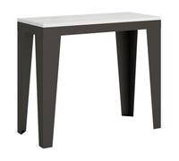 Consola Extensible 90x40/300 Cm Flame Evolution Fresno Blanco Estructura Antracita