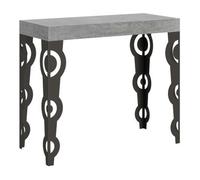 Consola Extensible 90x40/300 Cm Karamay Cemento Estructura Antracita