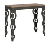 Consola Extensible 90x40/300 Cm Karamay Evolution Roble Natural Estructura Antracita