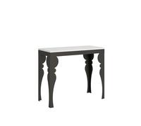 Consola extensible 90x40/300 cm Paxon Evolution Blanco Fresno Estructura Antracita - Itamoby