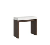 Consola extensible 90x40/300 cm Roxell Mix tapa Fresno Blanco - estructura Nogal - Itamoby