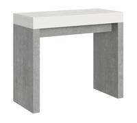 Consola Extensible 90x40/300 Cm Roxell Mix Tapa Fresno Blanco - Patas Cemento