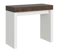 Consola Extensible 90x40/300 Cm Roxell Mix Tapa Nogal - Patas Fresno Blanco