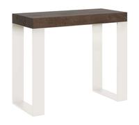Consola Extensible 90x40/300 Cm Tecno Cemento Estructura Blanca