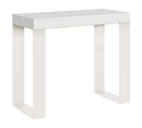 Consola Extensible 90x40/300 Cm Tecno Fresno Blanco Estructura Blanca