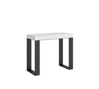 Consola Extensible 90x40/300 Cm Tecno Premium Blanco Fresno Estructura Antracita