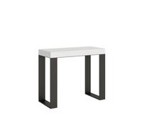 Consola extensible 90x40/300 cm Tecno Premium Blanco Fresno Estructura Antracita - Itamoby
