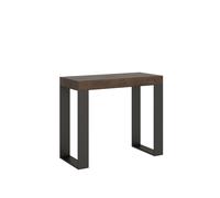 Consola extensible 90x40/300 cm Tecno Premium Estructura Nogal Antracita - Itamoby