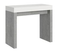 Consola Extensible Blanca Y Gris Cemento 40 A 300 Cm Ribo-soporte 2 Pies