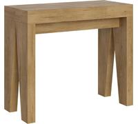 Consola extensible de 90x40/196 cm, acabado en roble claro "Naxy" con aspecto natural