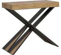 Consola extensible de 90x40/196 cm, modelo Diago Small, con tablero de roble natural y estructura en color antracita