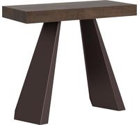 Consola extensible de 90x40/196 cm, modelo Diamante, acabado en nogal claro, con estructura Bear