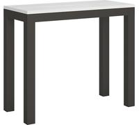 Consola extensible de 90x40/196 cm, modelo Everyday Small Evolution, con estructura en blanco, fresno y antracita