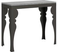 Consola extensible de 90x40/196 cm, modelo Paxon Small Evolution, con estructura de cemento gris antracita