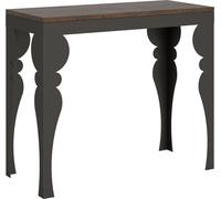 Consola extensible de 90x40/196 cm, modelo Paxon Small Evolution, con estructura en color nogal y superficie en color antracita