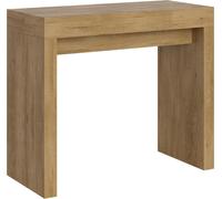 Consola extensible de 90x40/196 cm, modelo Roxell, en roble claro con acabado natural
