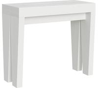 Consola extensible de 90x40/196 cm, modelo Spimbo, color blanco ceniza