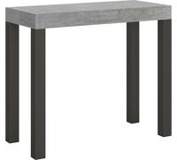 Consola extensible de 90x40/300 cm, diseño "Everyday", color cemento, estructura en color antracita