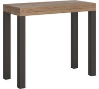Consola extensible de 90x40/300 cm, estructura Everyday en roble natural y detalles en antracita