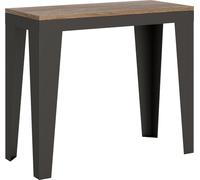 Consola extensible de 90x40/300 cm, estructura Flame Evolution en roble natural y antracita