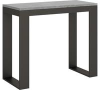 Consola extensible de 90x40/300 cm, modelo Tecno Evolution, con estructura en cemento gris antracita