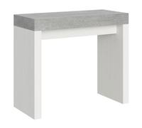 Consola Extensible Gris Cemento Y Blanco 40 A 196 Cm Ribo-soporte 2 Pies