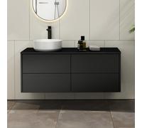 Consola para lavabo de estilo moderno, de 120 cm de ancho, con 4 cajones