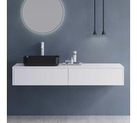 Consola para lavabo de estilo moderno, de 150 cm de ancho, con 2 cajones