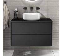 Consola para lavabo de estilo moderno, de 80 cm de ancho, con 2 cajones