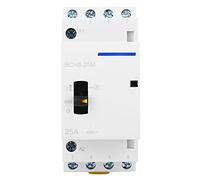 Contactor de CA doméstico Bch8 25m 24v 25a 4p Contactor Modular con interruptor de Control Manual para Control de electrodomésticos montado en Riel Din (4NC)