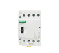 Contactor modular de CA for uso doméstico, HCH8-63M, 4P, 40 A, 24 V, 110, 220, con interruptor control manual, 4 NA, 2, NC o(4p 63a 2no2nc 110v)