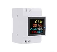 Contador de 6 en 1 ABS Ignífugo Seguro Contador de 6 en 1 ABS(AC250-450V) | 6 parámetros simultáneos, voltaje corriente para frecuencia factor potencia, medición precisa total