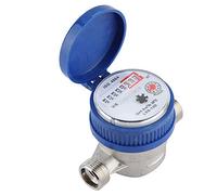 Contador de Agua Fría, 15 mm, 1/2 Pulgada, con Accesorios de Montaje para Jardín y Casa
