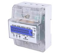 Contador de energía digital - Contador de electricidad trifásico de 4 cables, 3x230/400V, 5(80) A, dispositivo de medición de energía. Contador de corriente calibrado para carril DIN. Contador auxilia