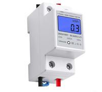 Contador de energía electrónico de 1 fase, 80 A, 230 V, retroiluminación LCD, carril DIN de 17,5 mm, DDSU1897, corriente, voltaje y potencia